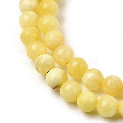 Natural Yellow Jade Beadd Strands X-G-A274-A01-4mm-1