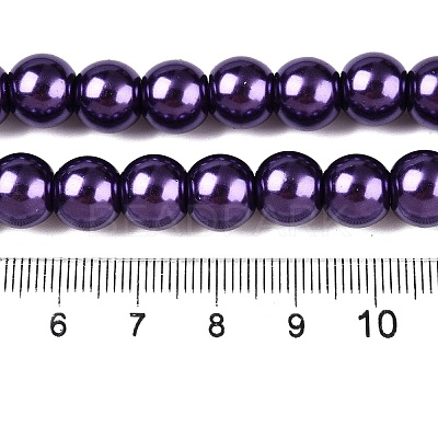 Baking Paint Pearlized Glass Pearl Round Bead Strands HY-Q003-6mm-20-1