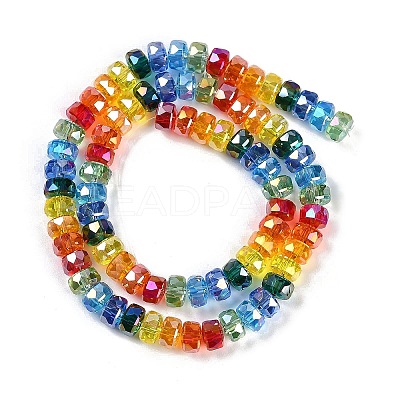 Electroplate Glass Beads Strands X-EGLA-B009-04-1
