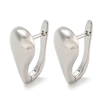 TeardropBrass Hoop Earrings EJEW-L211-011A-P-1
