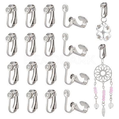 70Pcs 304 Stainless Steel Clip-on Earring Findings STAS-UN0045-58-1