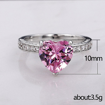 Brass Micro Pave Cubic Zirconia Finger Rings for Women FS-WGC99AF-04-1
