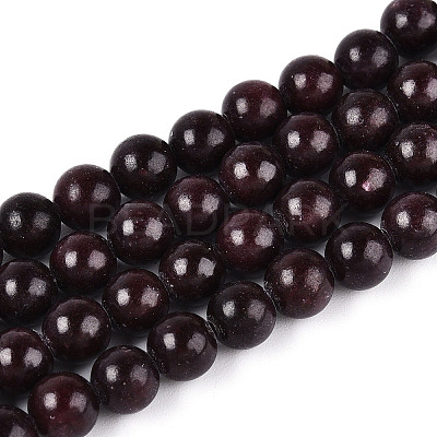 Dyed Natural Mashan Jade Round Beads Strands G-T139-6mm-67I-1