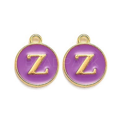 Golden Plated Alloy Enamel Charms ENAM-Q437-12Z-1