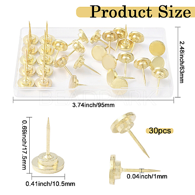 30Pcs Zinc Alloy Drawing Pins FIND-WH20033-036G-1