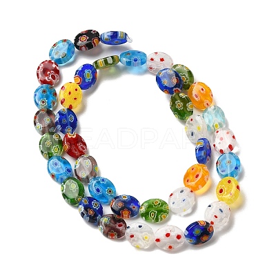 Handmade Millefiori Glass Heart Bead Strands LK-U001-01-1