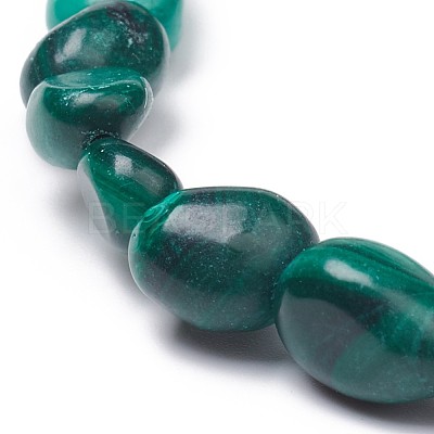 Natural Malachite Stretch Beaded Bracelets BJEW-K213-C05-1