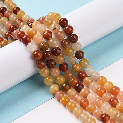 Natural Golden Silk Jade Beads Strands G-L555-05-10mm-1