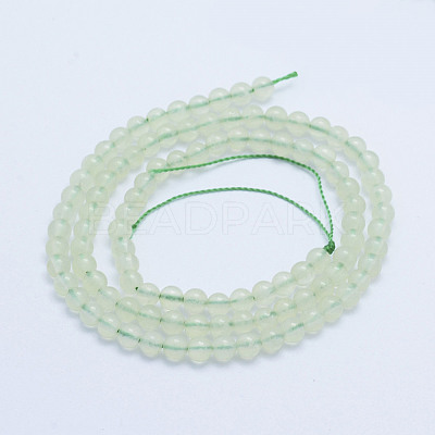 Natural Prehnite Beads Strands G-L478-37-4mm-1