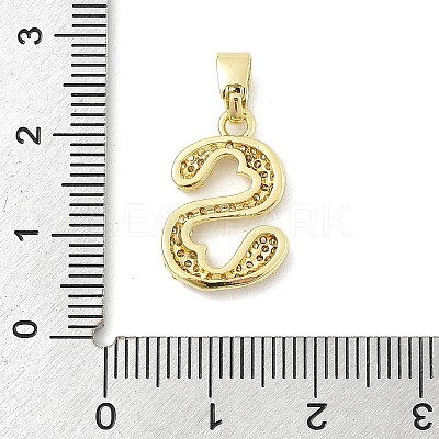 Brass Micro Pave Cubic Zirconia Pendants ZIRC-C012-01G-19-1