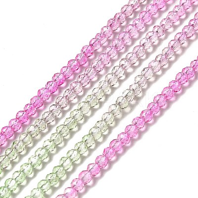 Transparent Gradient Color Glass Beads Strands X1-GLAA-H021-01B-01-1