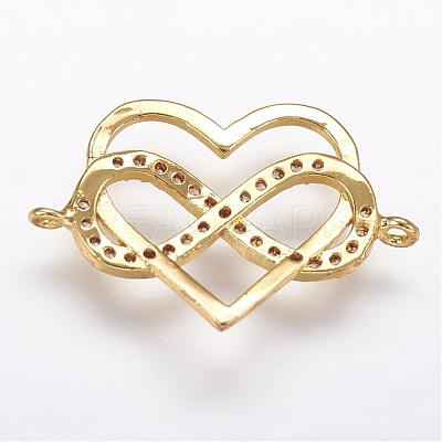 Brass Micro Pave Cubic Zirconia Links ZIRC-G095-43G-1