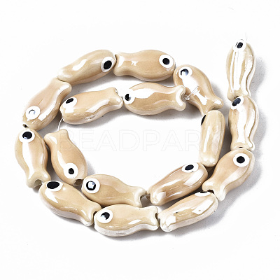 Handmade Porcelain Ceramic Beads Strands PORC-T006-03K-1