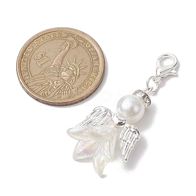 Wedding Season Angel Glass Pearl & Acrylic Pendant Decorations HJEW-JM01918-1