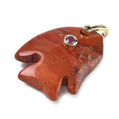 Natural Red Jasper Carved Pendants G-G460-01G-10-1