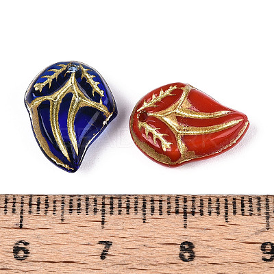 Leaf Glass Beads GLAA-T025-44M-1