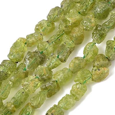 Raw Rough Natural Peridot Beads Strands G-M453-D12-1