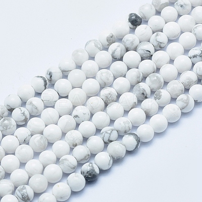 Natural Howlite Beads Strands X-G-P353-01-4mm-1