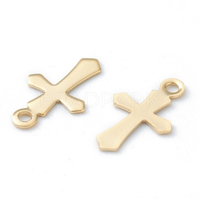 304 Stainless Steel Tiny Cross Charms STAS-H149-05G-1