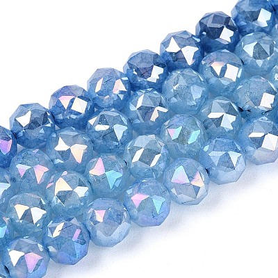 Anti-Tarnish Electroplate Glass Beads Strands GLAA-N064-6mm-10-1