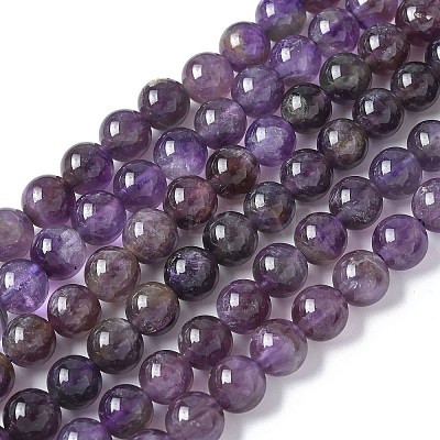 Natural Amethyst Beads Strands X-G-M445-8MM-01B-1