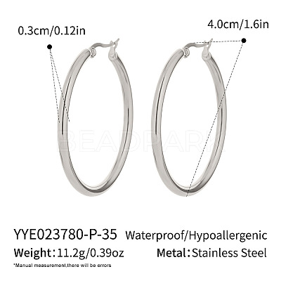 Stainless Steel Hoop Earrings CL5372-6-1