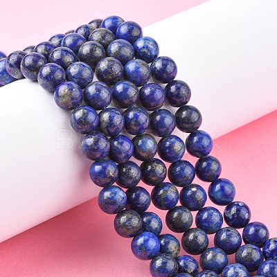 Natural Lapis Lazuli Beads Strands X-G-G099-8mm-7-1