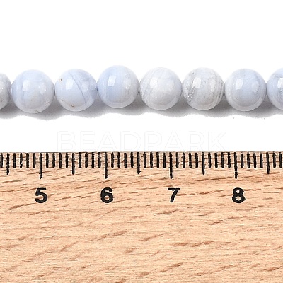 Natural Blue Lace Agate Beads Strands G-G344-A06-6mm-1