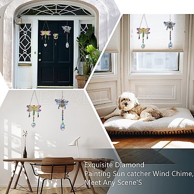 2 Sets 2 Style DIY Diamond Painting Wind Chime Kits DIY-SZ0007-55-1