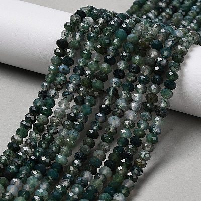 Natural Moss Agate Beads Strands X-G-C228-A01-3x4mm-1