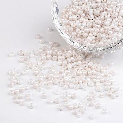 DIY Craft Beads 8/0 Opaque Colors Lustered Round Glass Seed Beads X-SEED-A012-3mm-121-1