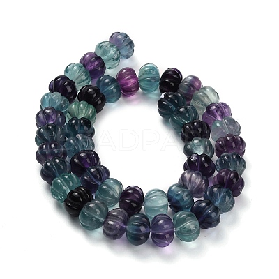 Natural Fluorite Carved Beads Strands G-L634-O02-02-1