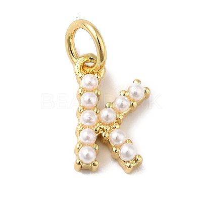 Rack Plating Brass with ABS Plastic Imitation Pearl Charms KK-B092-30K-G-1