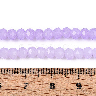 Baking Paint Imitation Jade Glass Bead Strands X-DGLA-A034-J2MM-A50-1