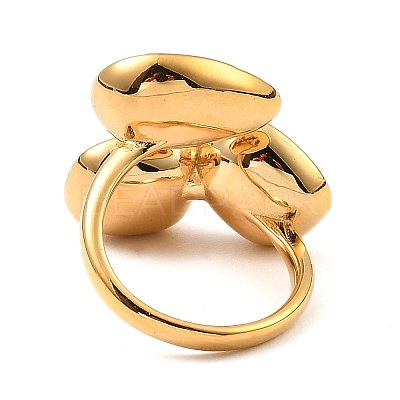 Teardrop & Square Glass Open Cuff Rings RJEW-G289-01G-09-1