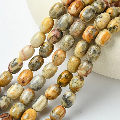 Barrel Shaped Gemstone Natural Crazy Lace Agate Beads Strands G-S114-08-1
