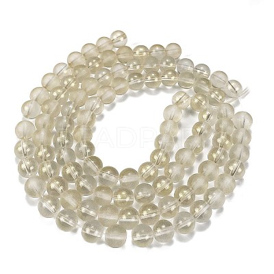 Frosted Transparent Glass Bead Strands GLAA-P065-8mm-01-1