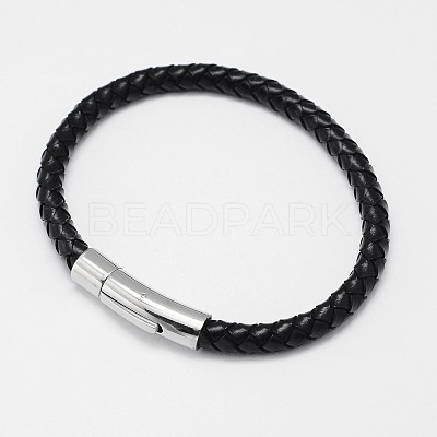 Braided Leather Cord Bracelets BJEW-I200-13-1