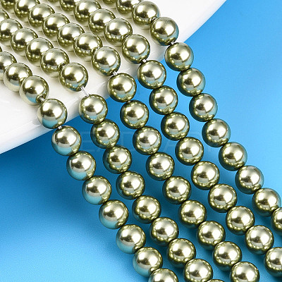 Baking Paint Pearlized Glass Pearl Bead Strands HY-N002-5mm-A07-1