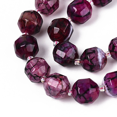 Natural Agate(Dyed & Heated) Beads Strands G-T139-92B-1