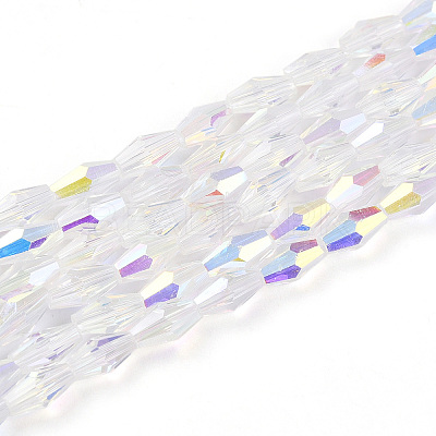 Transparent Electroplate Glass Beads Strands GLAA-K064-05A-01B-1