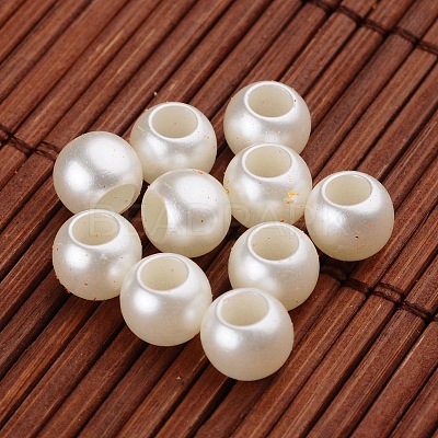 Imitation Pearl Acrylic European Beads X-OPDL-L010-2901-1