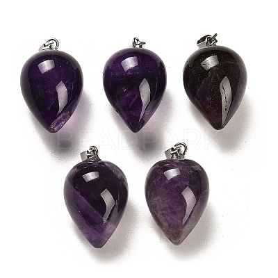 Natural Amethyst Pendants G-M424-02P-09-1