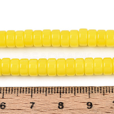 Opaque Solid Color Glass Beads Strands GLAA-N026-3x6mm-03-1