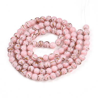 Baking Paint Glass Beads Strands DGLA-N010-8mm-01-1