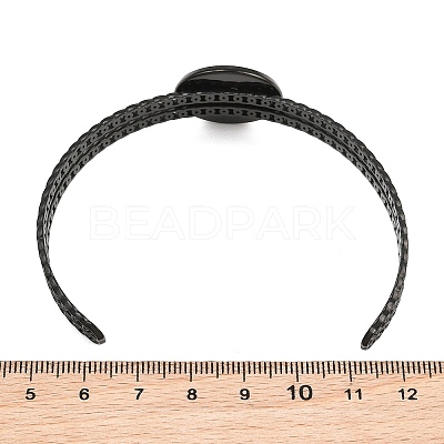 304 Stainless Steel Blank Cuff Bangle Bases with Flat Round Tray SA-CBA82C8-05C-EB-1