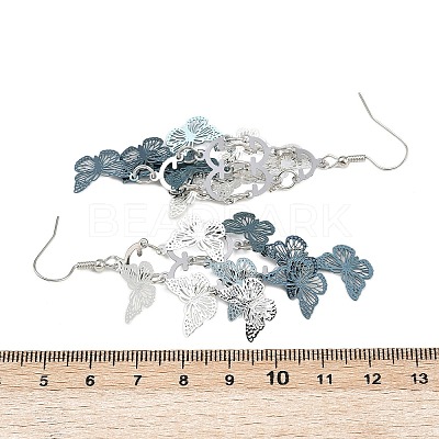 430 Stainless Steel Butterfly Dangle Earrings EJEW-A137-02P-01-1