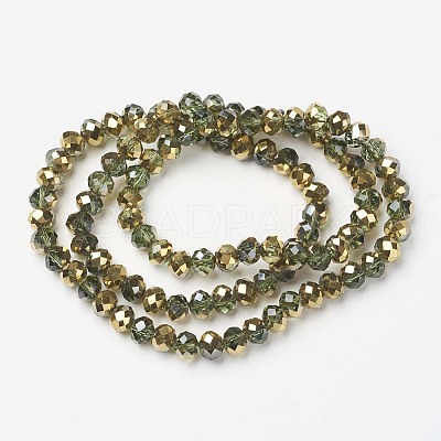 Electroplate Transparent Glass Beads Strands EGLA-A034-T4mm-O09-1