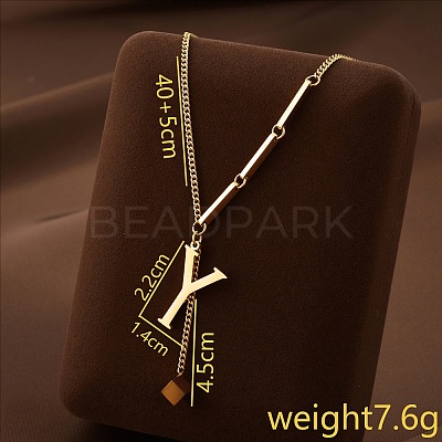 304 Stainless Steel Initial Pendant with Dice Tassel Necklaces FS-WGD823D-25-1