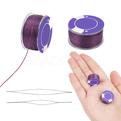 2 Rolls Special Coated Polyester Beading Threads OCOR-NB0002-06F-1